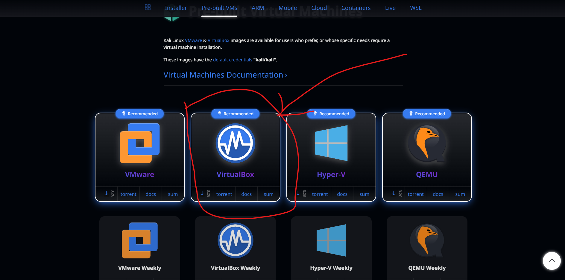 Virtualbox Linux downloads
